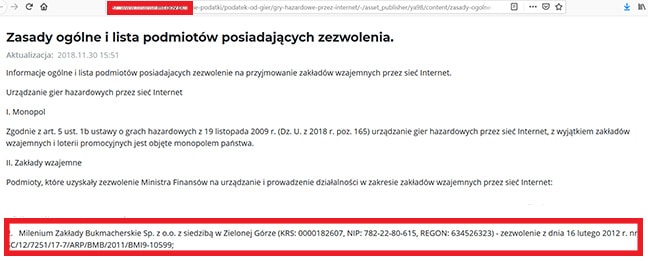 Milenium licencja Milenium licencja