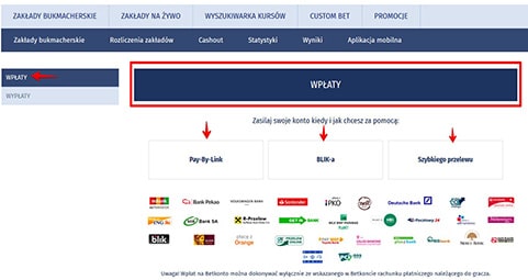 wpłać depozyt u bukmachera