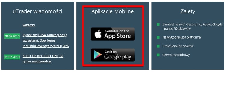 utrader-mobile Aplikacja mobilna w Utrader