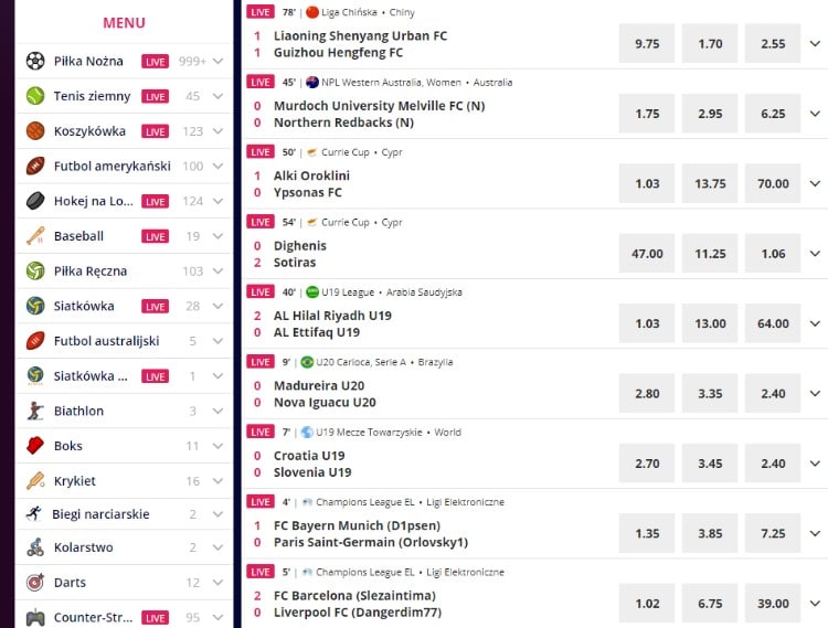Malina-sports-oferta oferta u bukmachera Malina